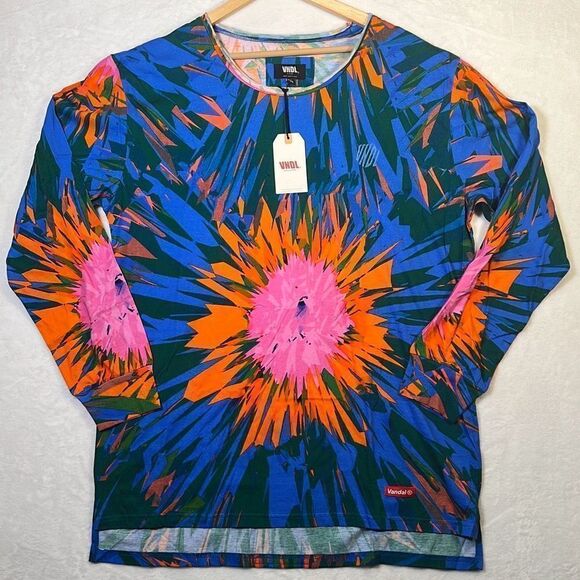 Vandal Collective long sleeve multi colored sunrise woven shirt-NWT-X-Large - Picture 1 of 6